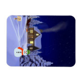 Haus im Winter Jigsaw Puzzle Magnet (Horizontal)