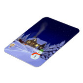 Haus im Winter Jigsaw Puzzle Magnet (Linke Seite)