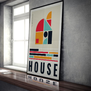 Haus in Art Bauhaus. Poster