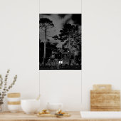 Haus in der Nacht Poster (Küche)