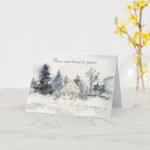 Haus in der Snow Holiday Card Karte (Gelbe Blume)