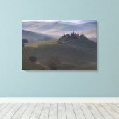 Haus in der Toskana am Morgen Nebel Leinwand druck (Insitu (Holzboden))