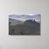 Haus in der Toskana am Morgen Nebel Leinwand druck (Vorderseite)