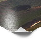 Haus in der Toskana am Nebel des Morgens Fotodruck (Ecke)