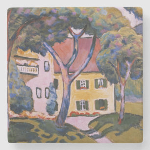 Haus in einer Landschaft Steinuntersetzer