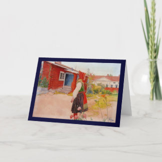 Haus in Falun mit Mädchen Karte