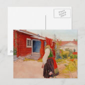 Haus in Falun mit Mädchen Postkarte (Vorne/Hinten)