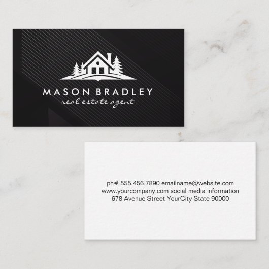 Haus in Holz Visitenkarte (Vorne/Hinten)