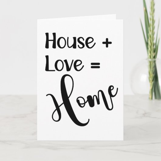 Haus + Liebe = Zuhause Real Anwesen Agent offenes Dankeskarte (Vorderseite)