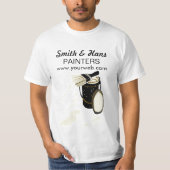 Haus-Maler-Farben-Spritzer-weiße Farben-Bürste T-Shirt (Vorderseite)