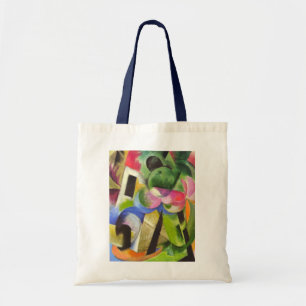 Haus mit Bäumen von Franz Marc, Vintage Fine Art Tragetasche