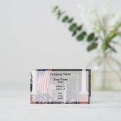 Haus mit Betsy-Ross-Flagge Visitenkarte (Stehend Vorderseite)