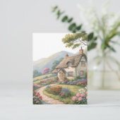 Haus mit Garten Feiertagspostkarte (Stehend Vorderseite)