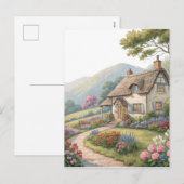 Haus mit Garten Feiertagspostkarte (Vorne/Hinten)
