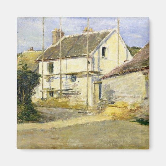 Haus mit Gerüst (Vintages Gebäude) Magnet (Vorne)