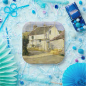 Haus mit Gerüst (Vintages Gebäude) Pappteller (Party)