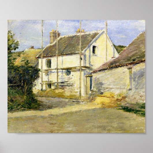 Haus mit Gerüst (Vintages Gebäude) Poster (Vorne)