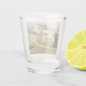 Haus mit Gerüst (Vintages Gebäude) Schnapsglas (Rückseite)