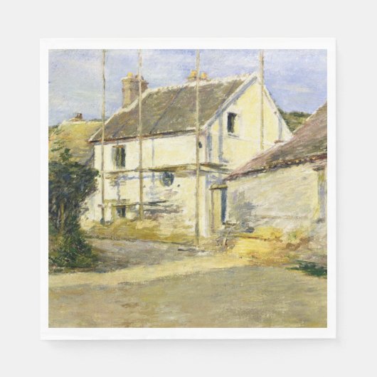 Haus mit Gerüst (Vintages Gebäude) Serviette (Vorderseite)