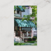 Haus mit grüner gestreifter Markise Visitenkarte (Rückseite)