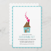 Haus mit Herz über Kamin Einladung (Vorne/Hinten)