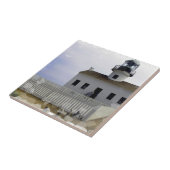 Haus mit Leuchtturm-Fliese Fliese (Seite)