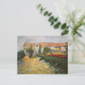 Haus mit Sonnenblumen, Van Gogh Fine Art Postkarte (Stehend Vorderseite)