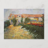 Haus mit Sonnenblumen, Van Gogh Fine Art Postkarte (Vorderseite)