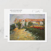 Haus mit Sonnenblumen, Vincent van Gogh Postkarte (Vorne/Hinten)