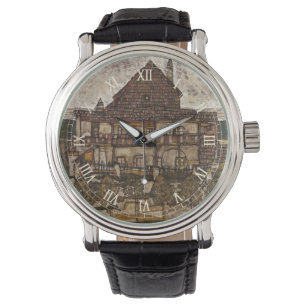 Haus mit Steindach von Egon Schiele Armbanduhr