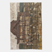Haus mit Steindach von Egon Schiele Geschirrtuch (Vertikal)