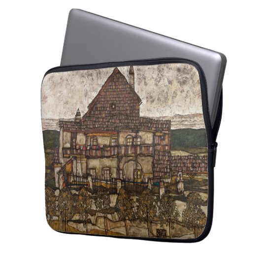 Haus mit Steindach von Egon Schiele Laptopschutzhülle (Vorderseite Links)