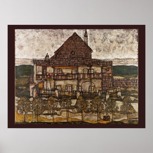 Haus mit Steindach von Egon Schiele Poster (Vorne)