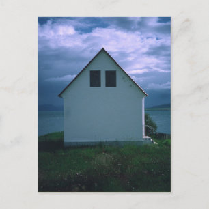 Haus mit Stormy Sky, Hrisey Island, Island 2003 Postkarte