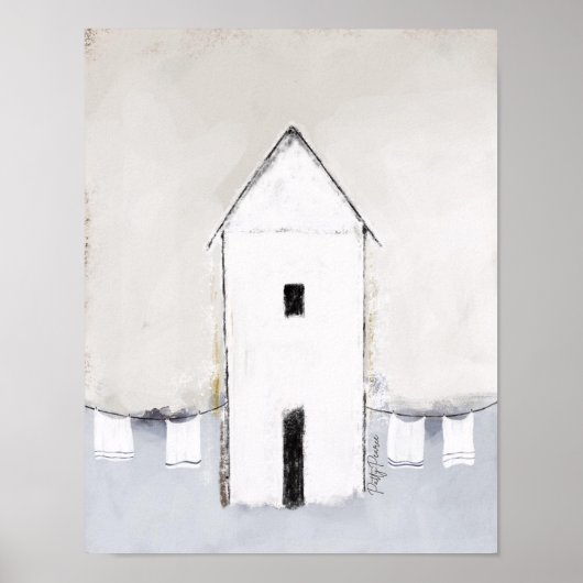 Haus mit Wäsche Poster (Vorne)