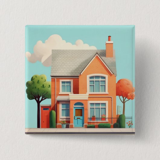 Haus, modernes Zuhause Button (Vorderseite)