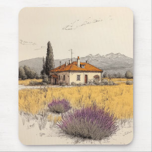 Haus Natur Stift Wasserfarbe Zeichnend Malerei Mousepad