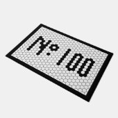 Haus Nummer Wohnung Vintage Fliesengestaltung 100 Fußmatte (Schrägansicht)