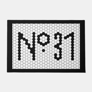 Haus Nummer Wohnung Vintage Fliesengestaltung 37 Fußmatte