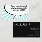 Haus putzender Mädchenwitz Visitenkarte (Vorne/Hinten)