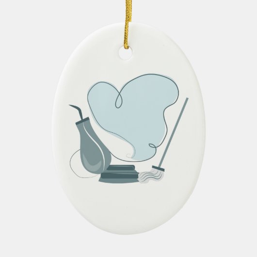 Haus-Reinigung Keramik Ornament (Vorne)