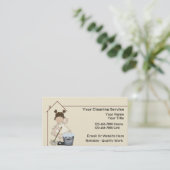 Haus-Reinigungs-Visitenkarten Visitenkarte (Stehend Vorderseite)