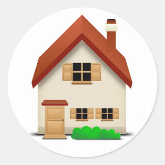 Haus Runder Aufkleber