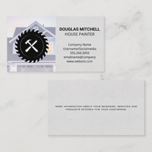 Haus | Saw Chisel und Hammer Visitenkarte (Vorne/Hinten)