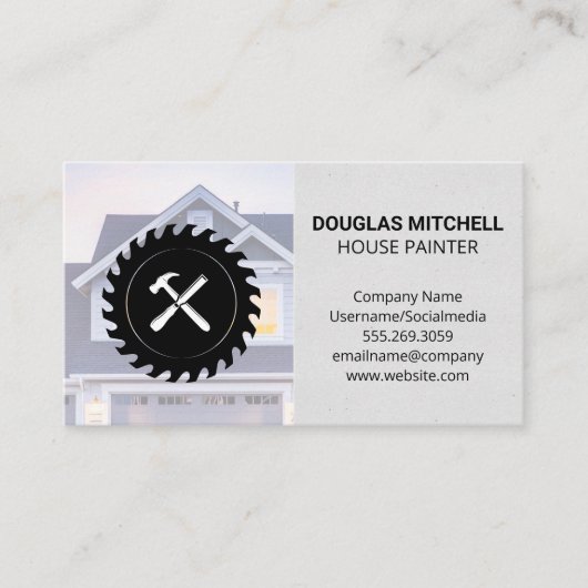 Haus | Saw Chisel und Hammer Visitenkarte (Vorderseite)