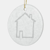 Haus-Skizze. Grau Keramikornament (Links)