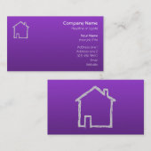 Haus-Skizze. Grau und Purpur Visitenkarte (Vorne/Hinten)