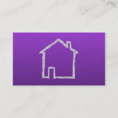 Haus-Skizze. Grau und Purpur Visitenkarte (Rückseite)