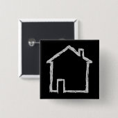 Haus-Skizze. Grau und Schwarzes Button (Vorne & Hinten)