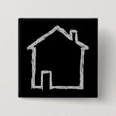 Haus-Skizze. Grau und Schwarzes Button (Vorderseite)